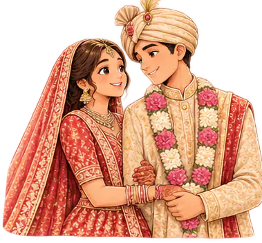 Raghav and Ishita dressed for the phere